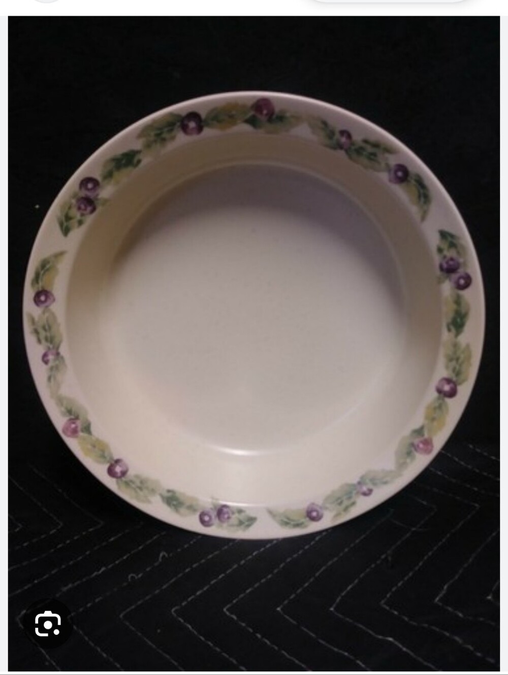Pfaltzgraff Jamberry Casserole Dish with Purple Floral Border 10 Inches